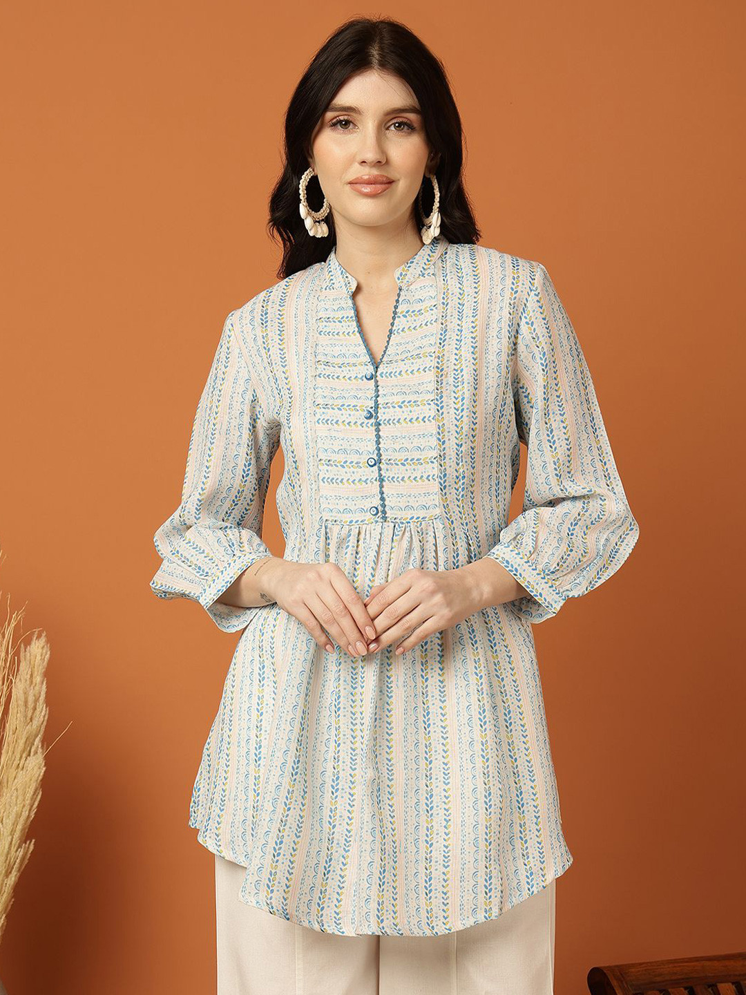 FFU Ethnic Motifs Printed A-Line Top