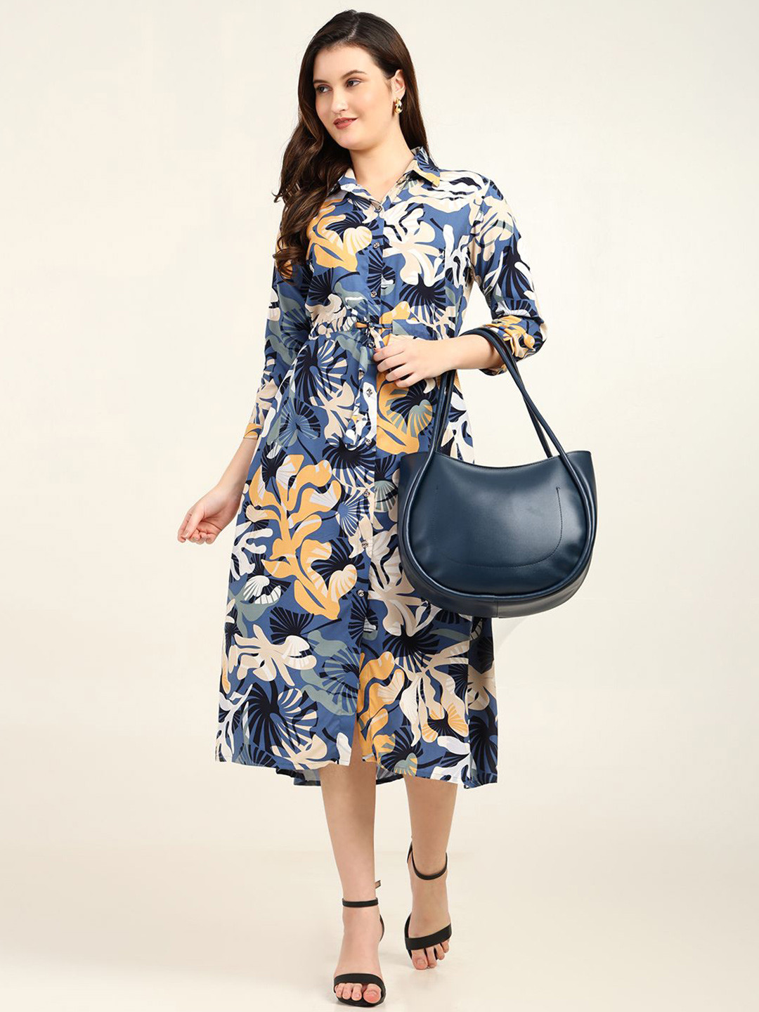 CRAFTBAZAR Tropical Printed A-Line Maxi Dress