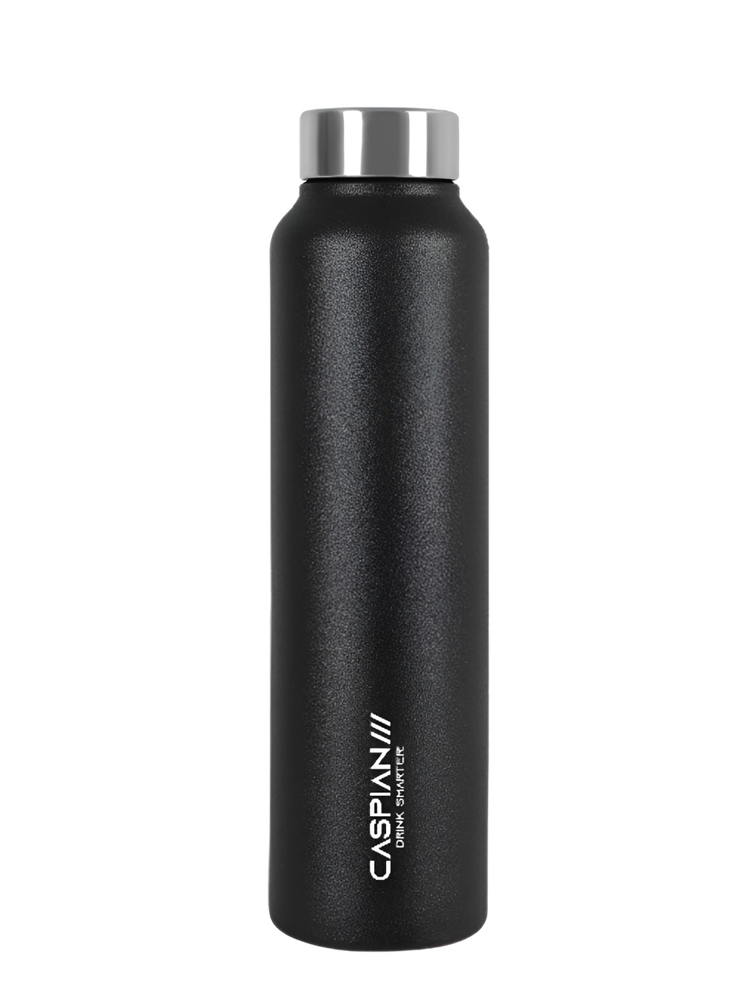 Caspian Astra Black Solid Stainless Steel Single Wall Vacuum Water Bottle - 1L