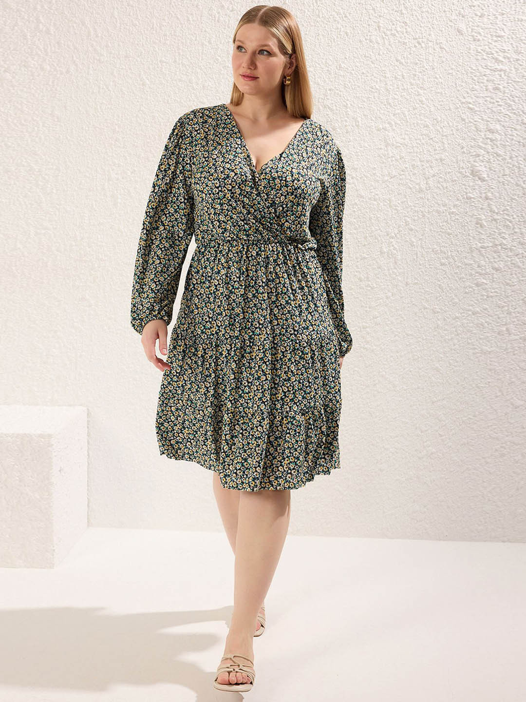 Trendyol Women Floral Printed Wrap Dress