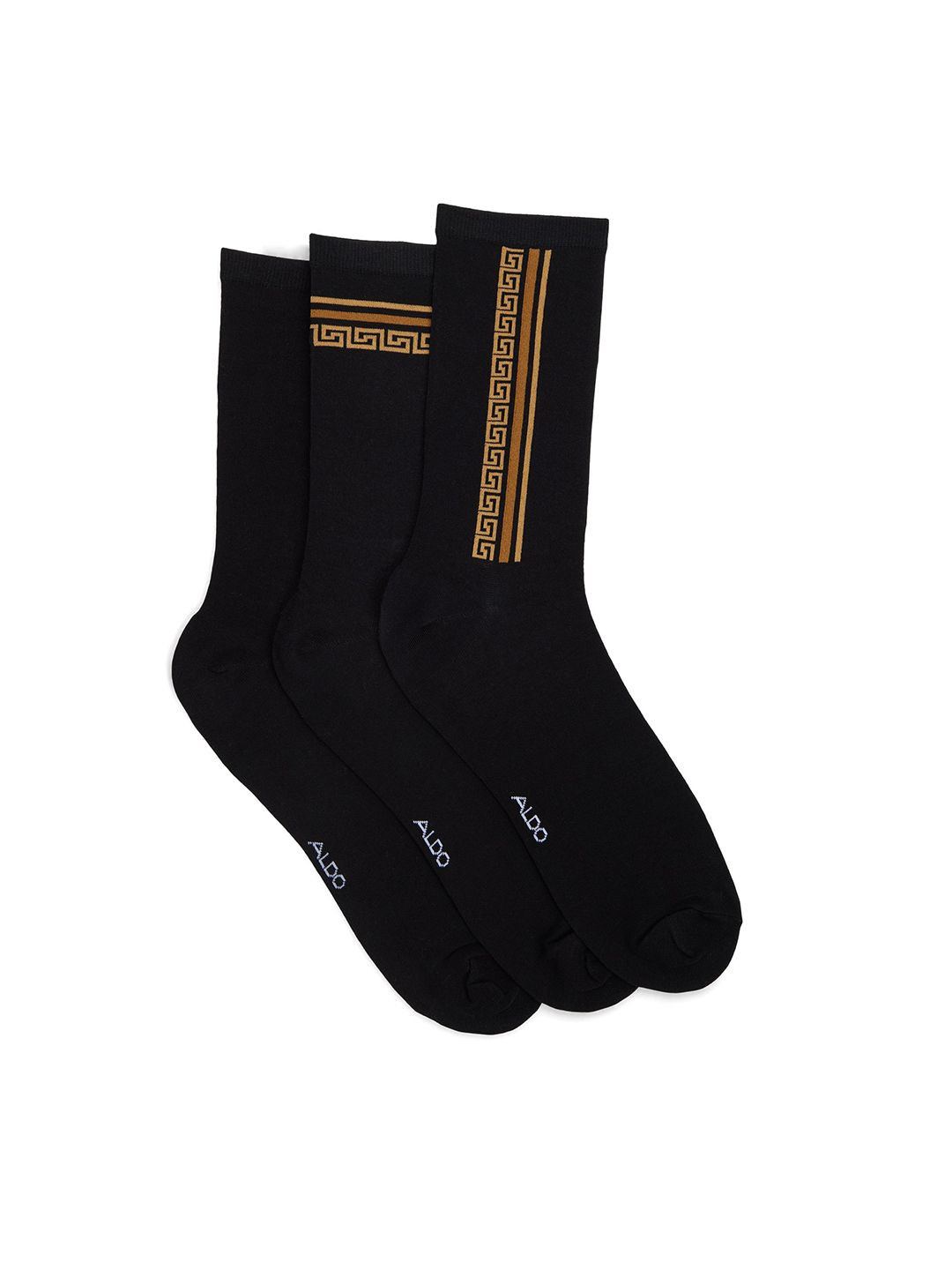 ALDO DAILO Men Pack Of 3 Patterned Crew Length Socks