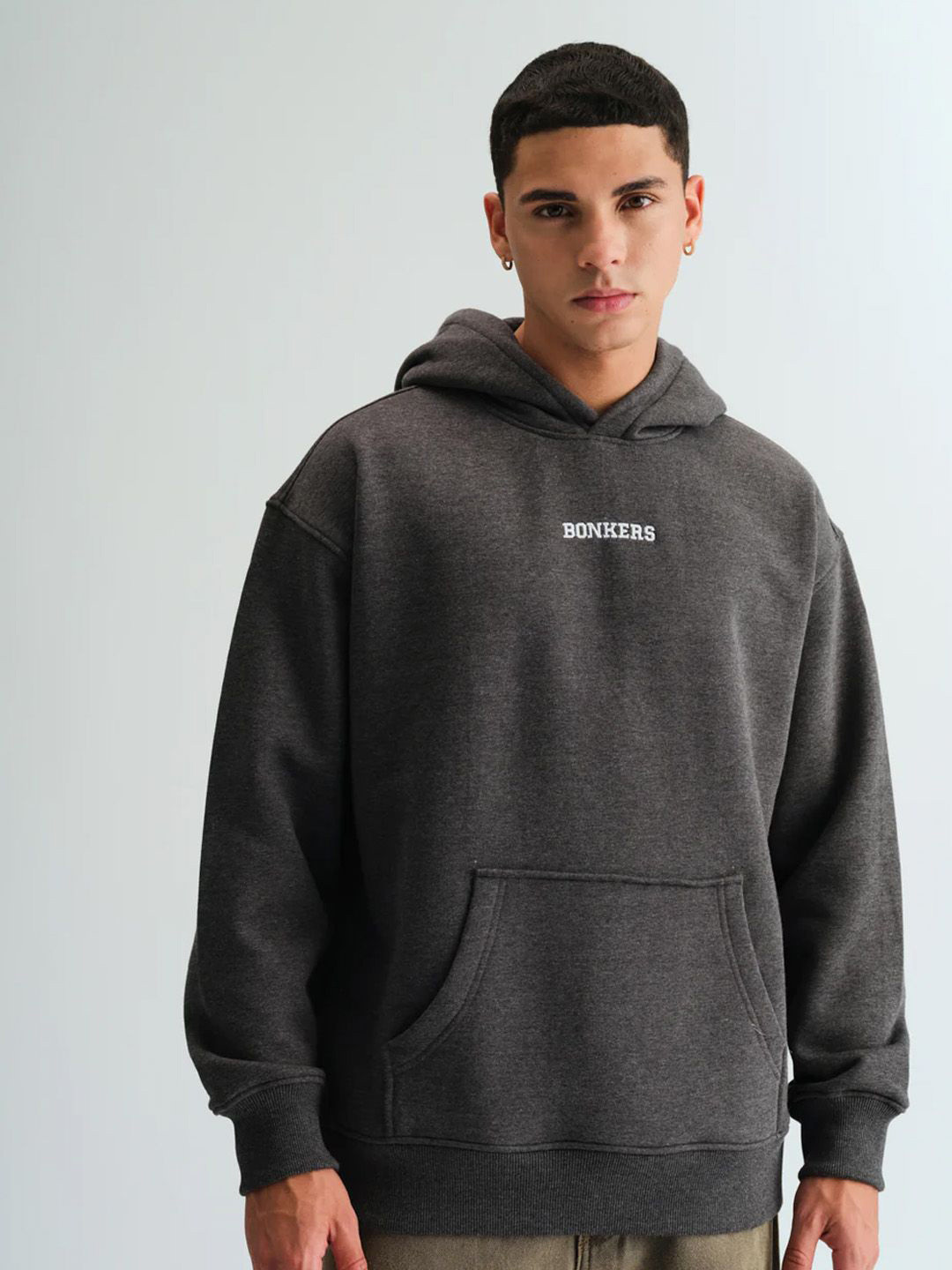 Bonkers Corner Men Signature Dark Grey Melange Hoodie