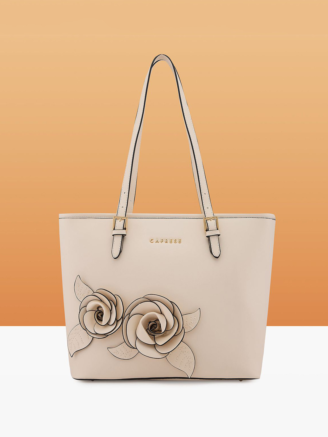 Caprese Bloom Women White Medium Tote Bag