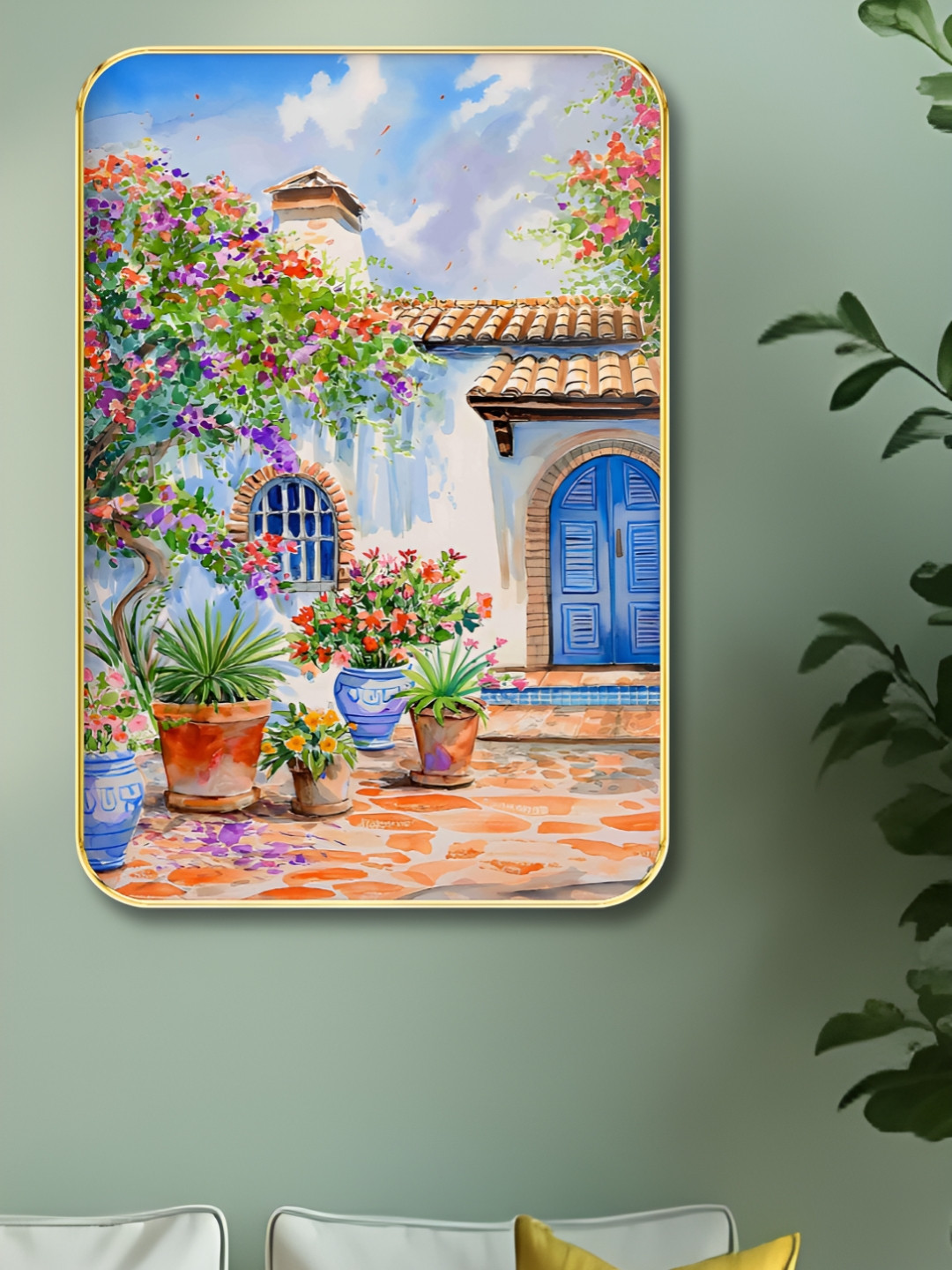 SAF House Wood Wall Rectangle Paintings Wall Art -24 x 18 In