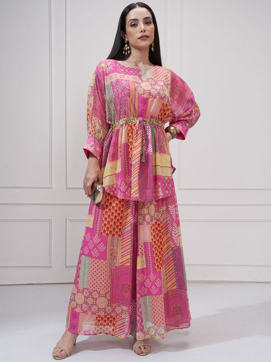 Vishudh Printed Kimono Top & Palazzo Co-Ord Set