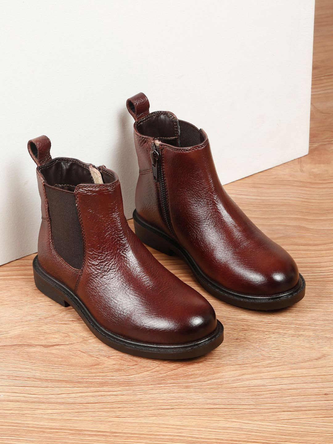 Teakwood Leathers Kids Leather Chelsea Boots