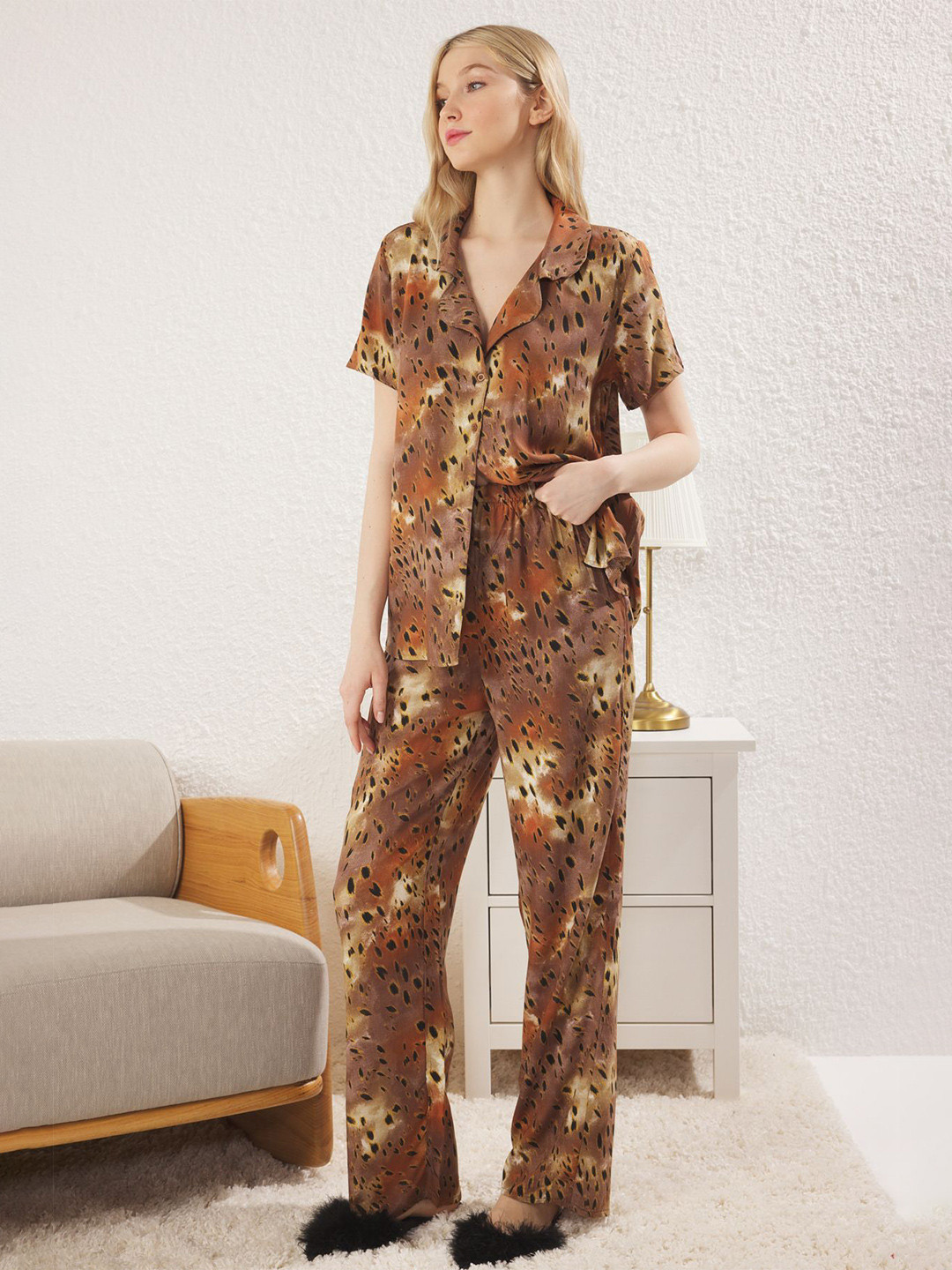 Trendyol Women Animal Print Night suits