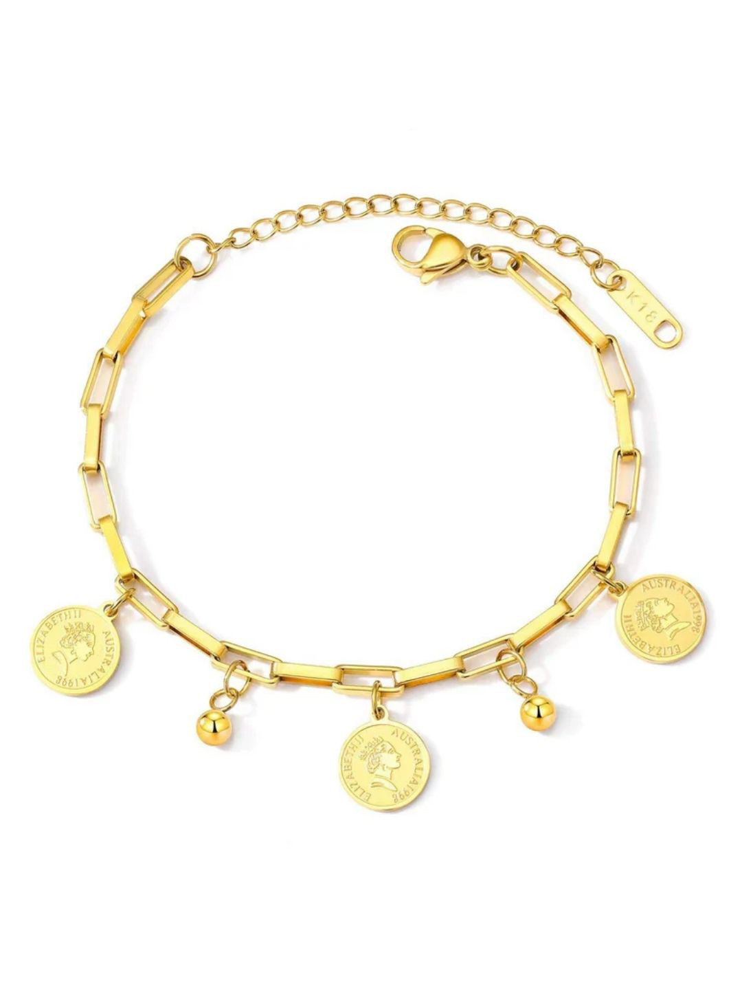 FAB COUTURE Stainless Steel Gold-Plated Link Bracelet
