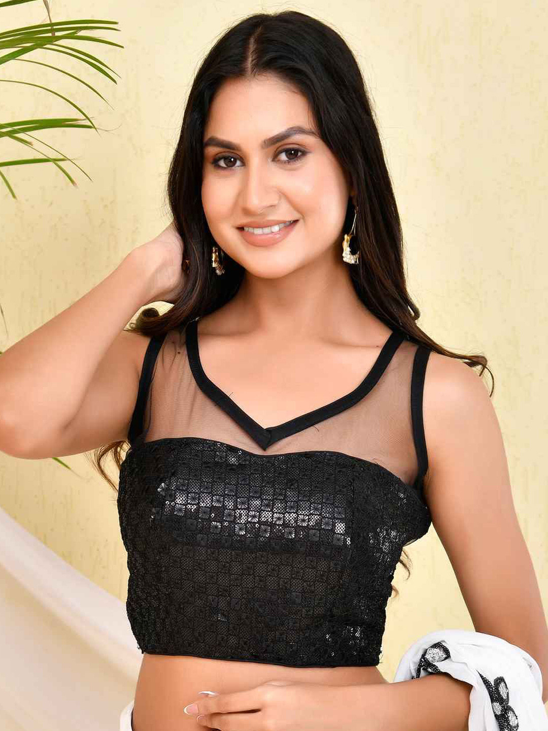 Amodini Designer Studio Women Sequin Padded Blouse