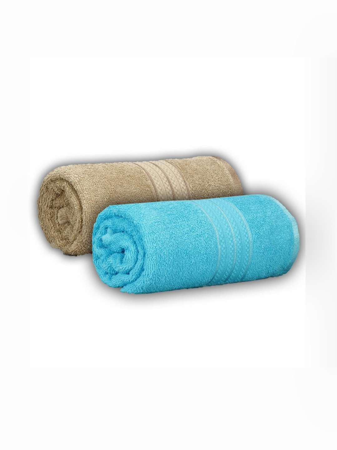 Dollar Green & Violet 2 Pieces Cotton 600 GSM Bath Towel