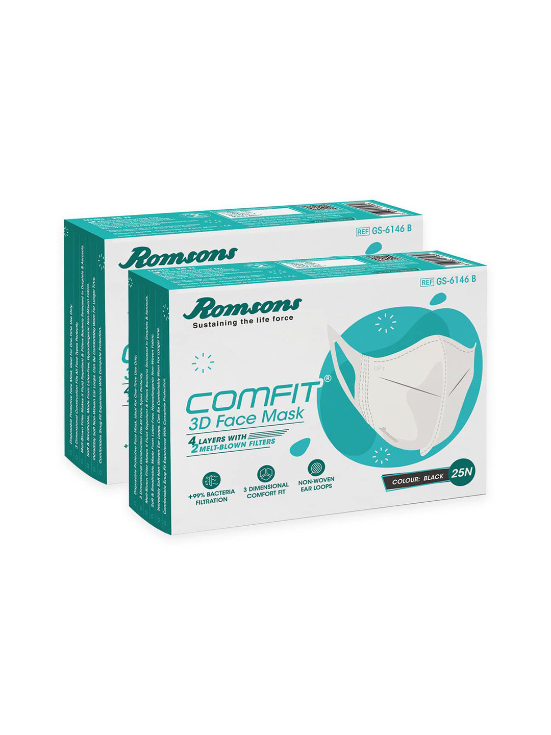 Romsons 50-Pcs 4-Ply Outdoor Anti-Pollution & Disposable Masks