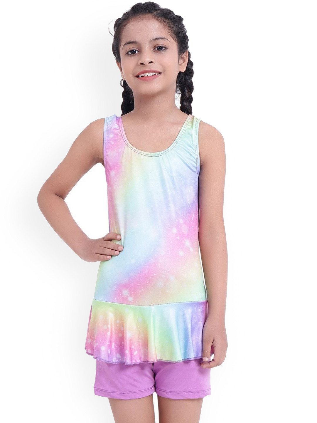 SHIFTER Girls Printed Quick-Dry Swimming Dress
