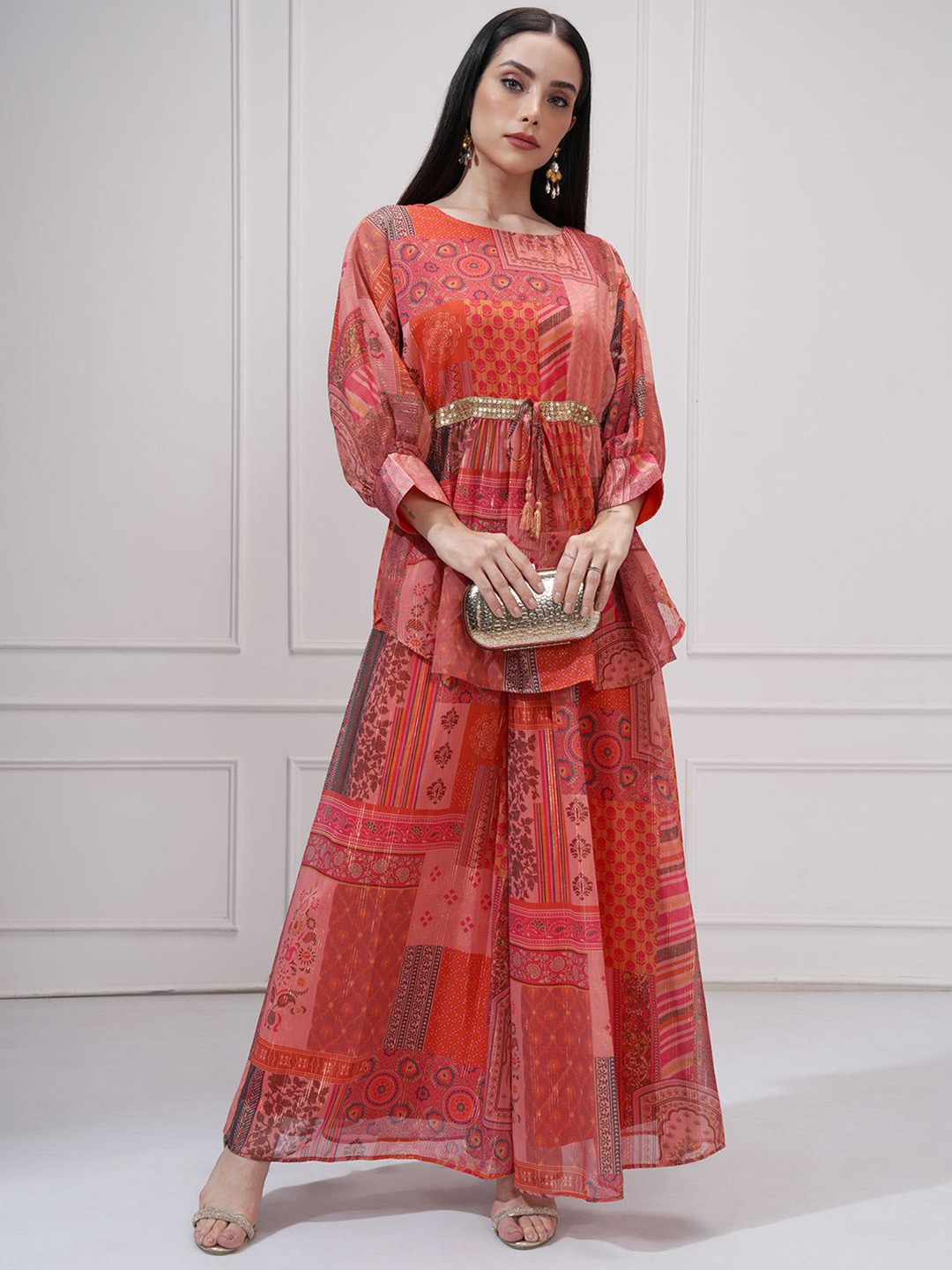 Vishudh Ethnic motifs Printed Kimono Tunic & Palazzo