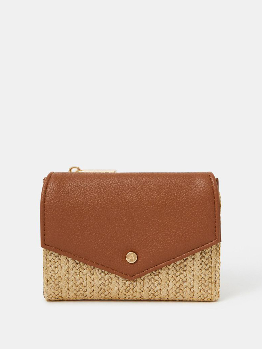 Accessorize London Women Metallic Raffia Fold Out Purse