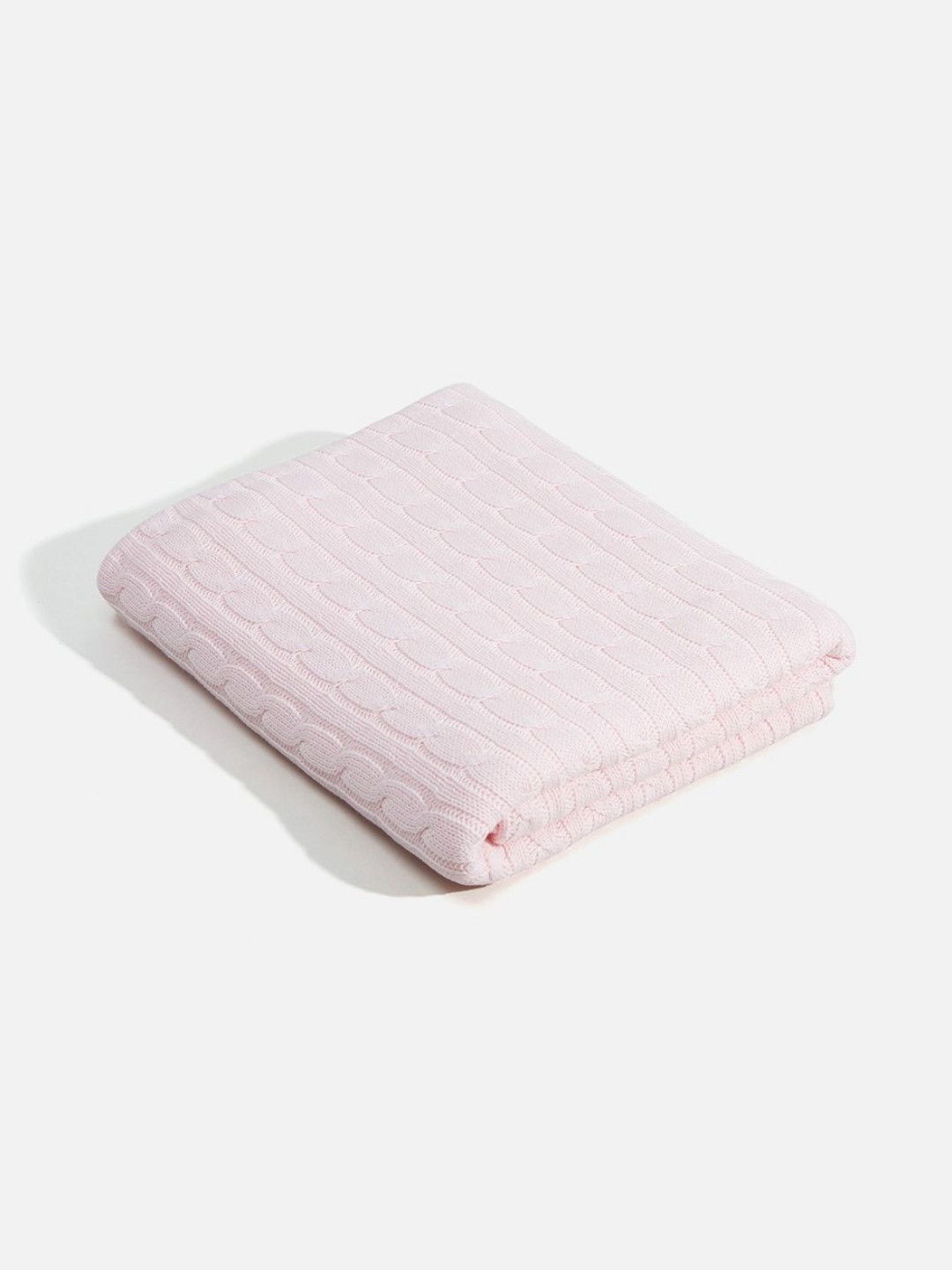 Juniors by Babyshop Pink Geometric Textured Mild Winter Single Bed Knitted Sherpa Blanket