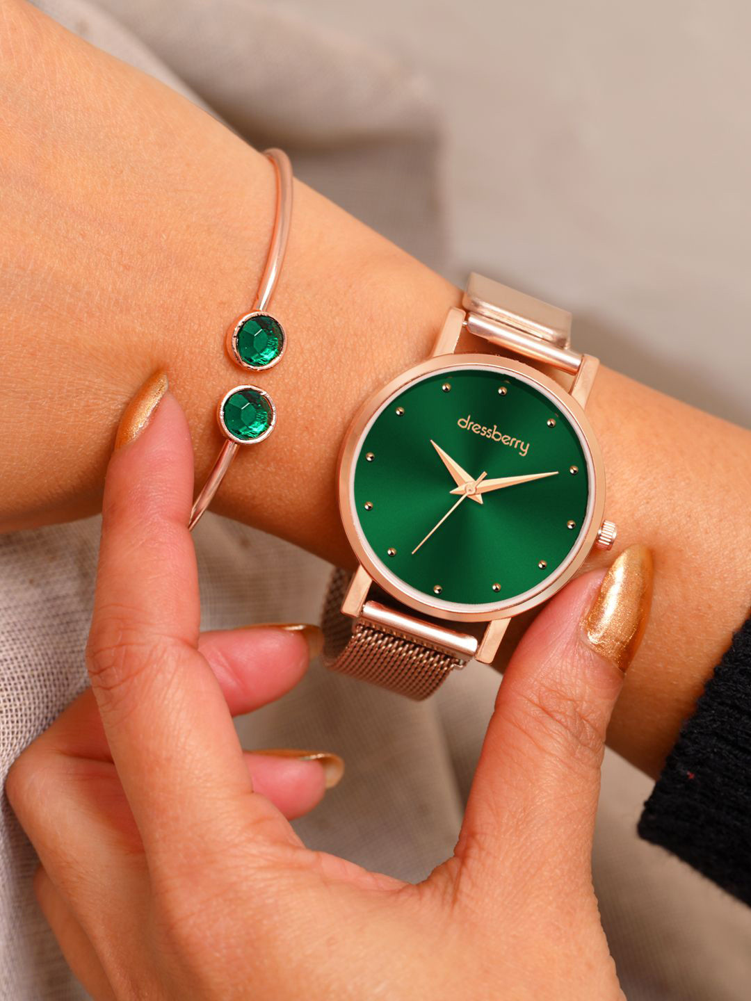 Dressberry Women Embellished Reset Time Watches Gift Set