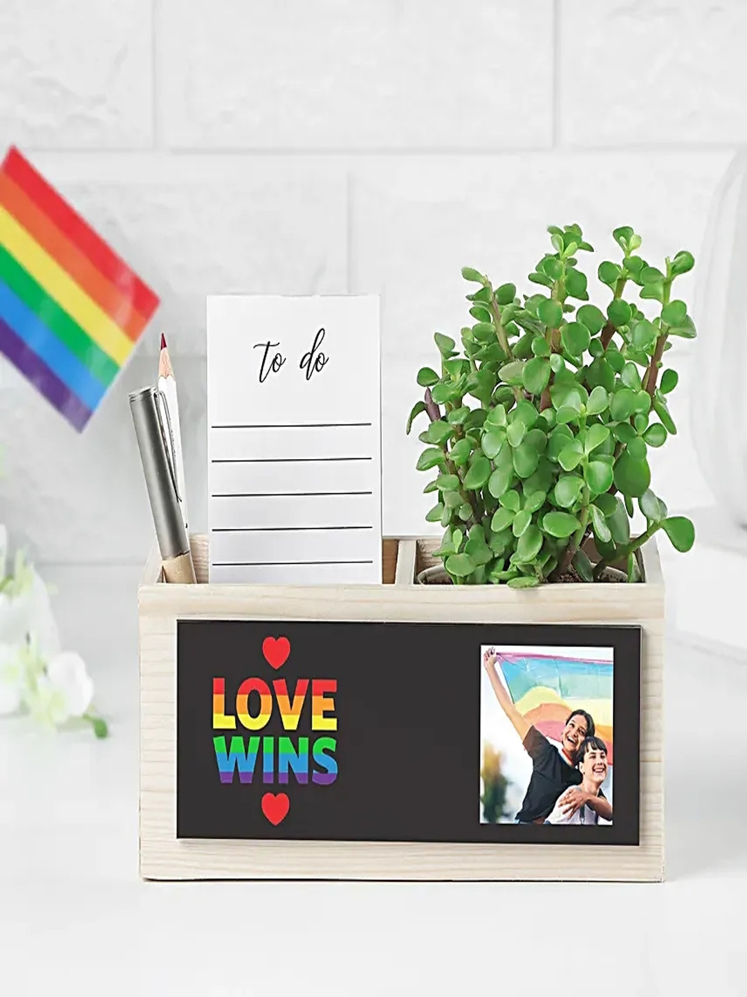 fnp Indoor Jade Plant With Unity & Growth Desk Organizer - 5 Inch