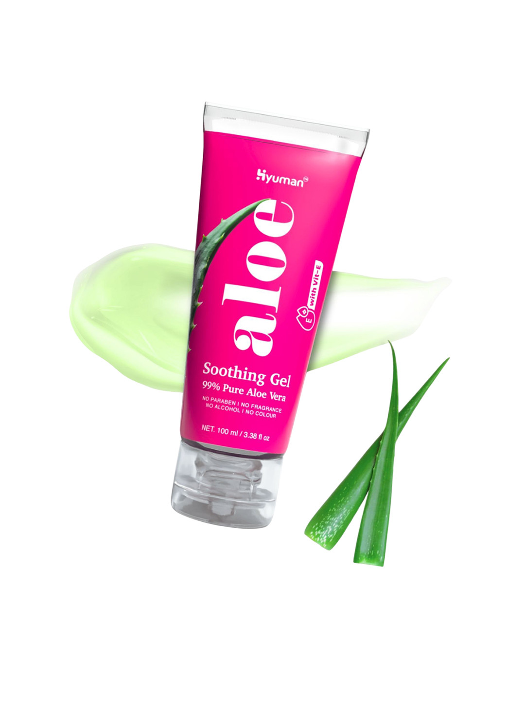 HYUMAN Pure Aloe Vera Soothing Gel With Vitamin E For Skin & Hair - 100 ml