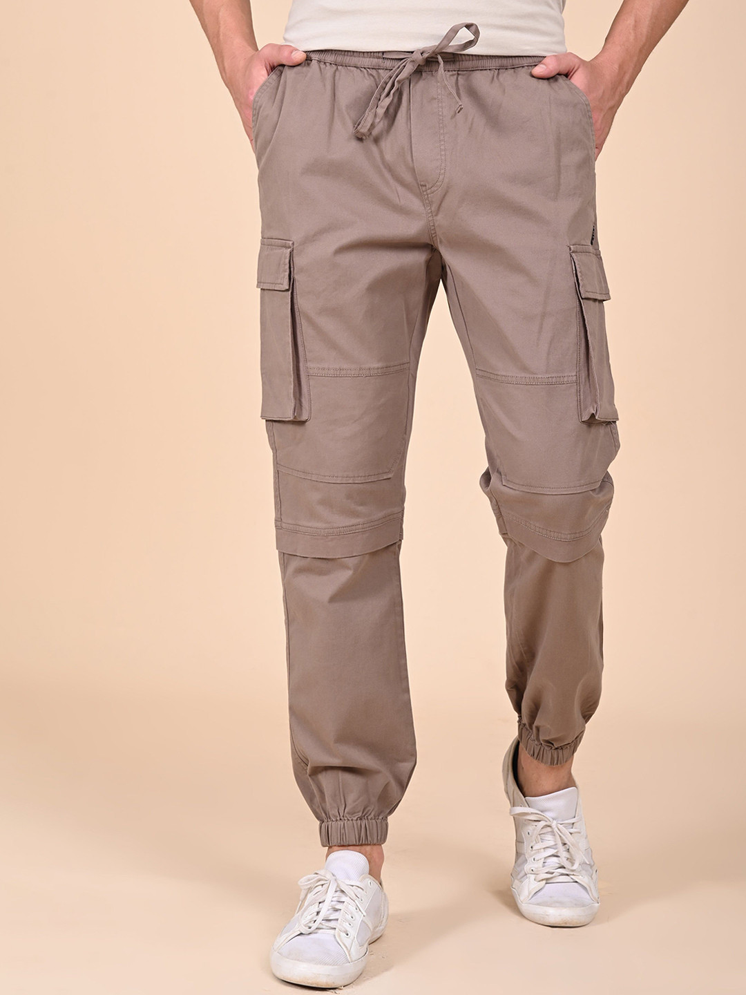 POE Men Slim Fit Laffer Jogger Streetwear Cargo Taupe
