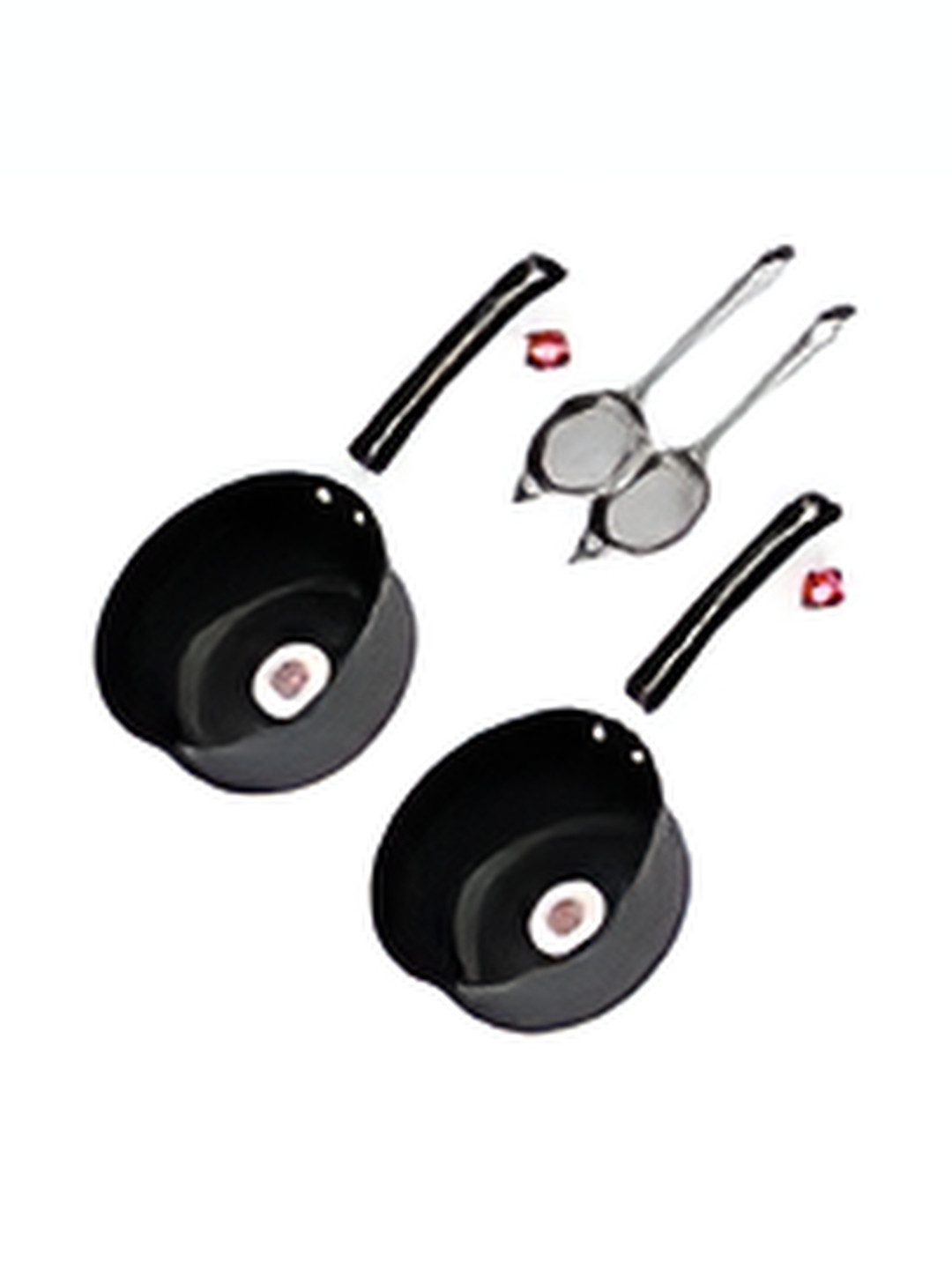 LAZYwindow Black 4 Pieces Stainless Steel Dishwasher Safe Souce Pan & Tea Strainer