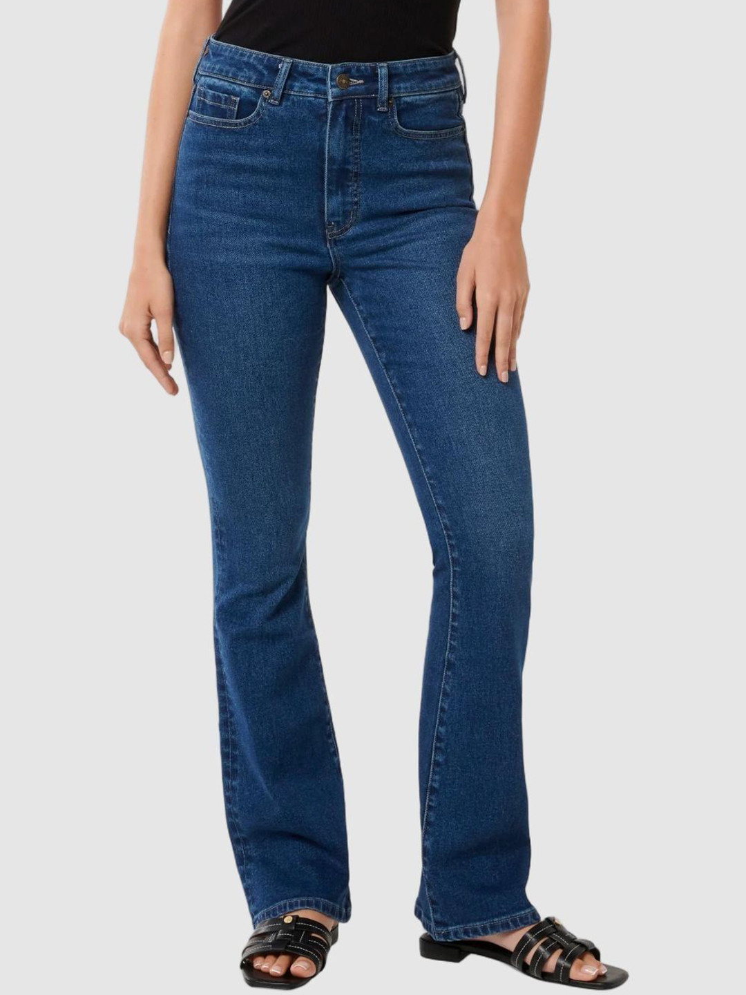 Forever New Women Bootcut High-Rise Light Fade Stretchable Jeans