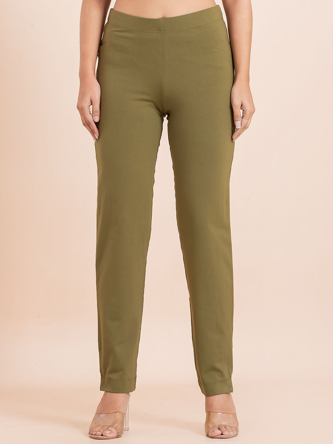 Ruby Women Smart Straight Fit Easy Wash Cigarette Trousers