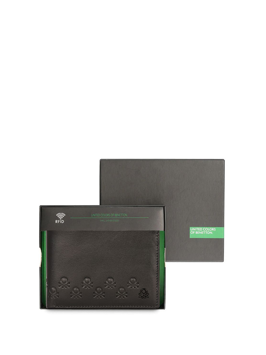 United Colors of Benetton Men Leather Flap Coin Pocket Two Fold Wallet