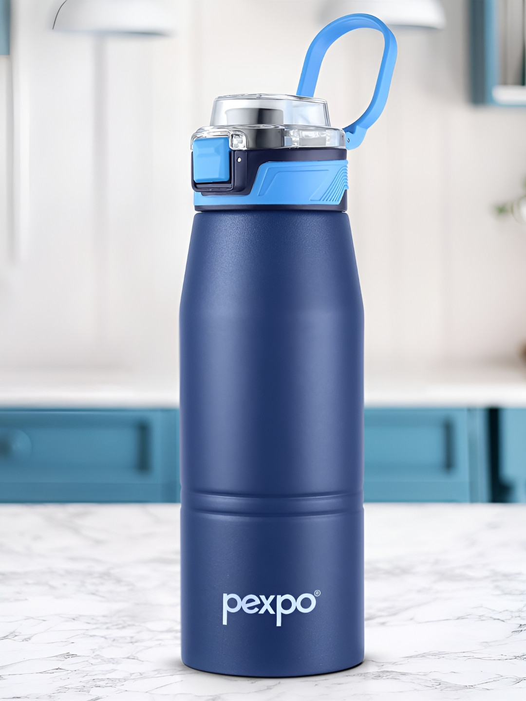 Pexpo ATLAS Blue Solid Stainless Steel Double Wall Vacuum Flask - 740ml