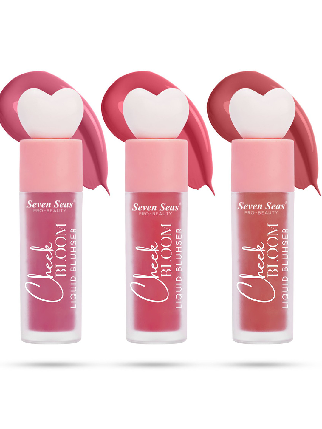 Seven Seas Set Of 3 Cheek Bloom Liquid Blusher And Lip Gloss- 5 g Each- Shade- 02- 03- 04