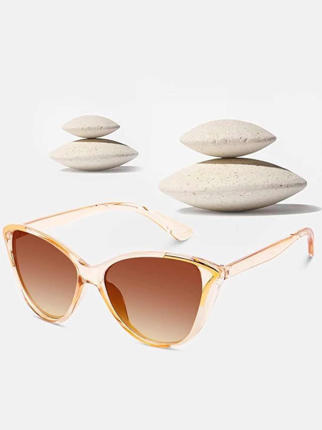 SPADEACES Women Cateye Sunglasses with Polarised and UV Protected Lens SP New Cateye Brown