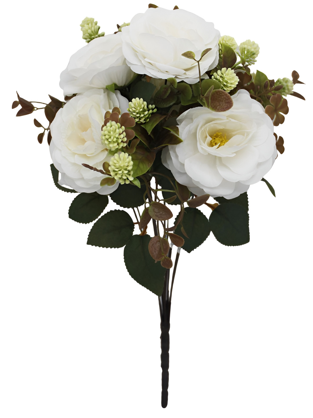OGI INTERIORS White & Green Rosed Artificial Flower