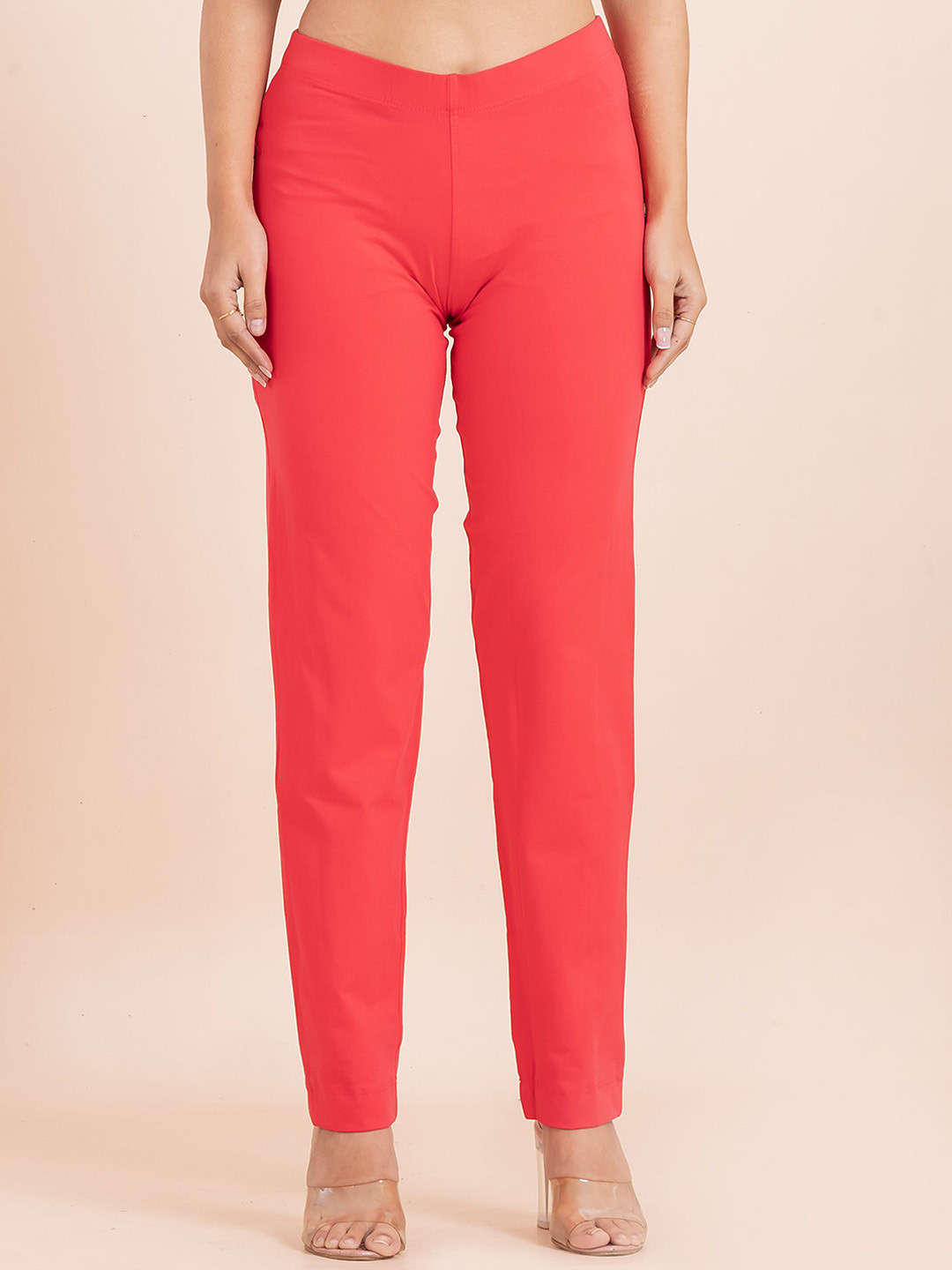 Ruby Women Smart Straight Fit Cigarette Trousers