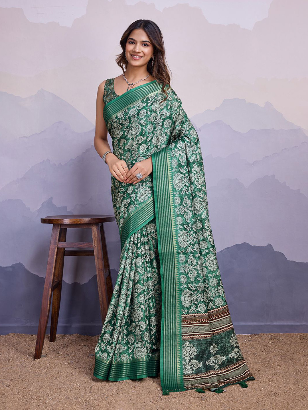 TASRIKA Ethnic Motifs Handloom Bagh Saree