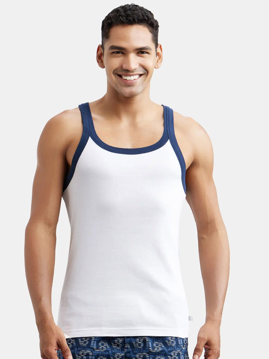 Jockey Super Combed Cotton Rib Square Neck Sleeveless Gym Vest-US27