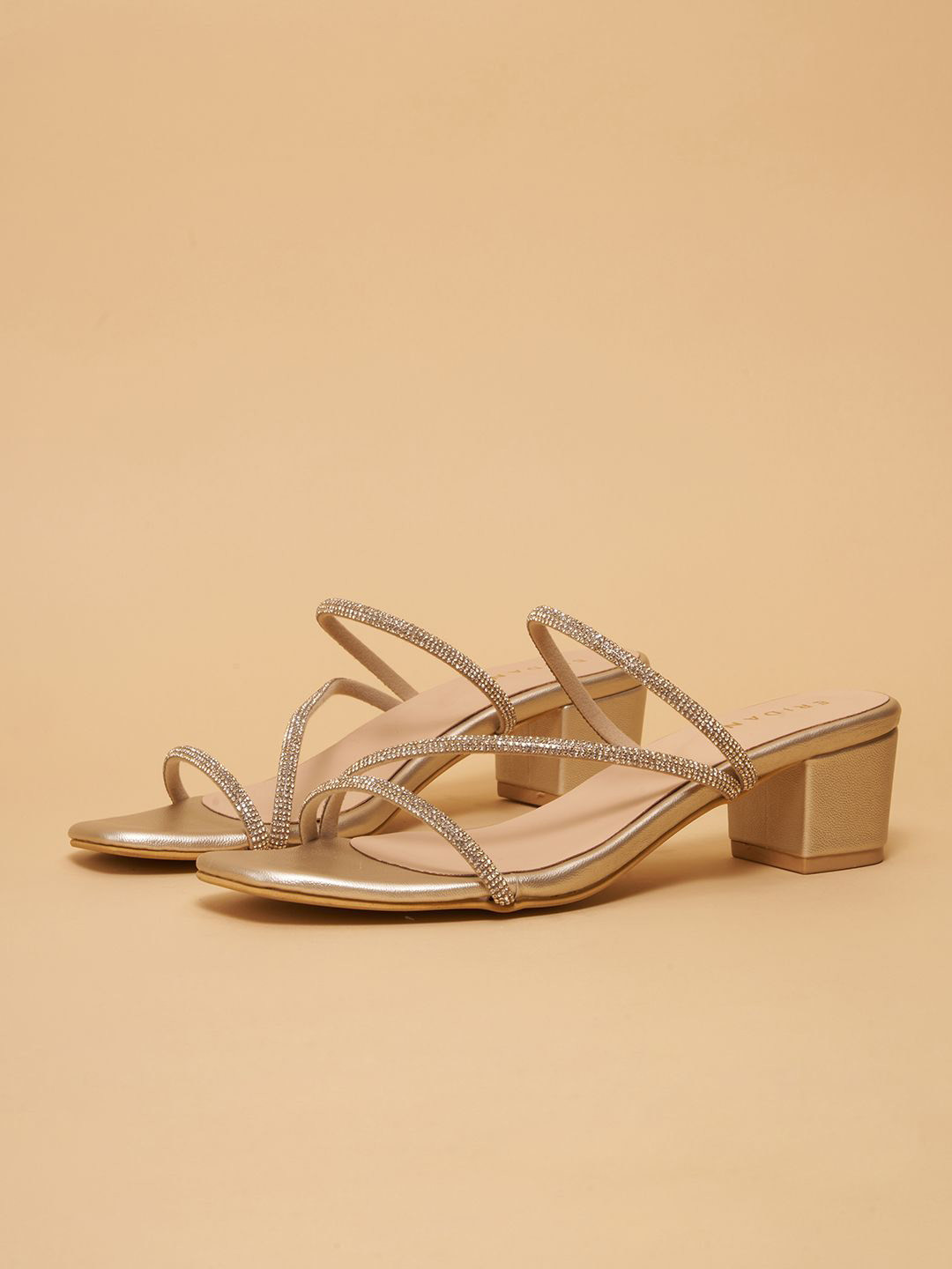 ERIDANI Women Rhinestone Embellished Sandals