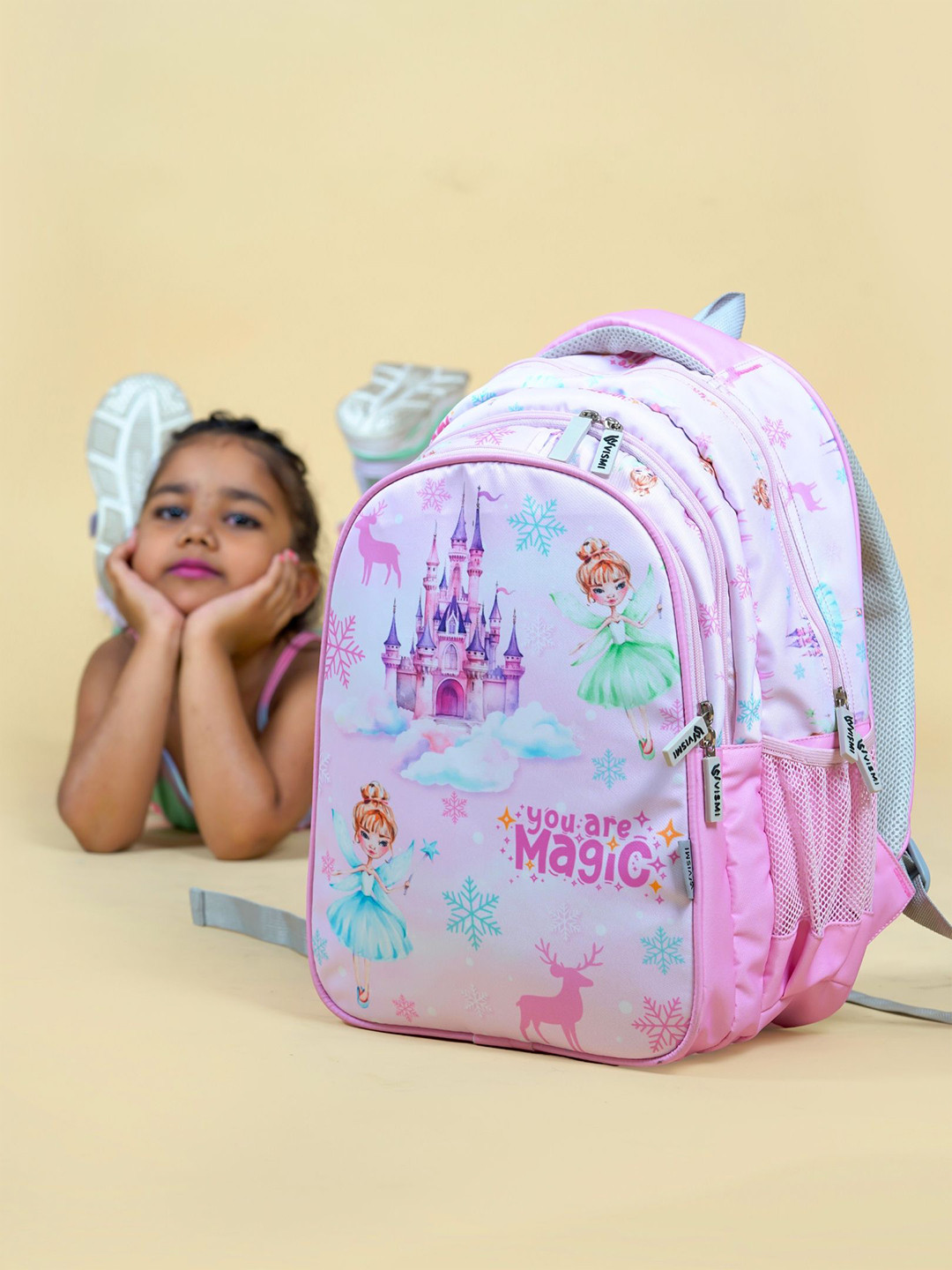 VISMIINTREND Girls Princess Printed School Bag Backpack