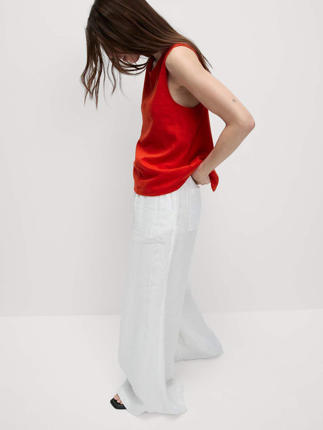 Marks & Spencer Women's  Linen Rich Cross Back Tank Top