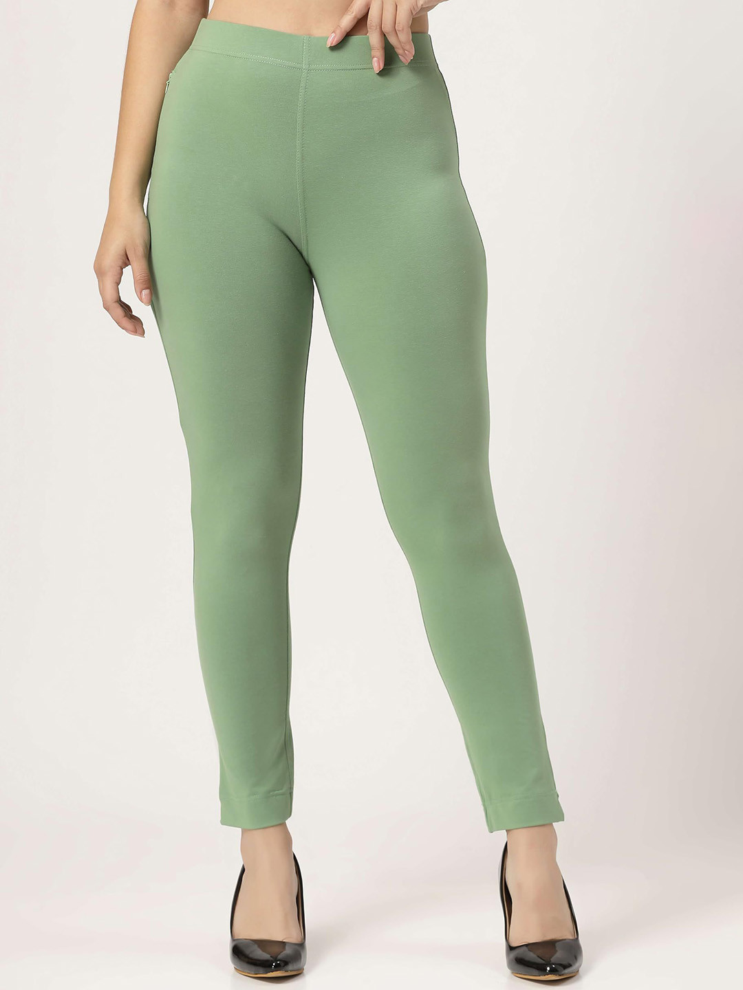ON & ON Women Teal Slim Fit Regular Trousers