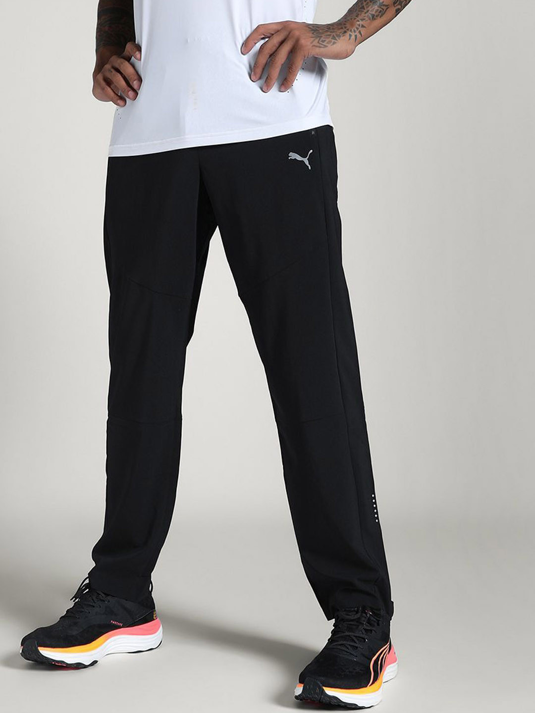 Puma M Run Men Brand Logo Printed Tapered Breathable Running Pants