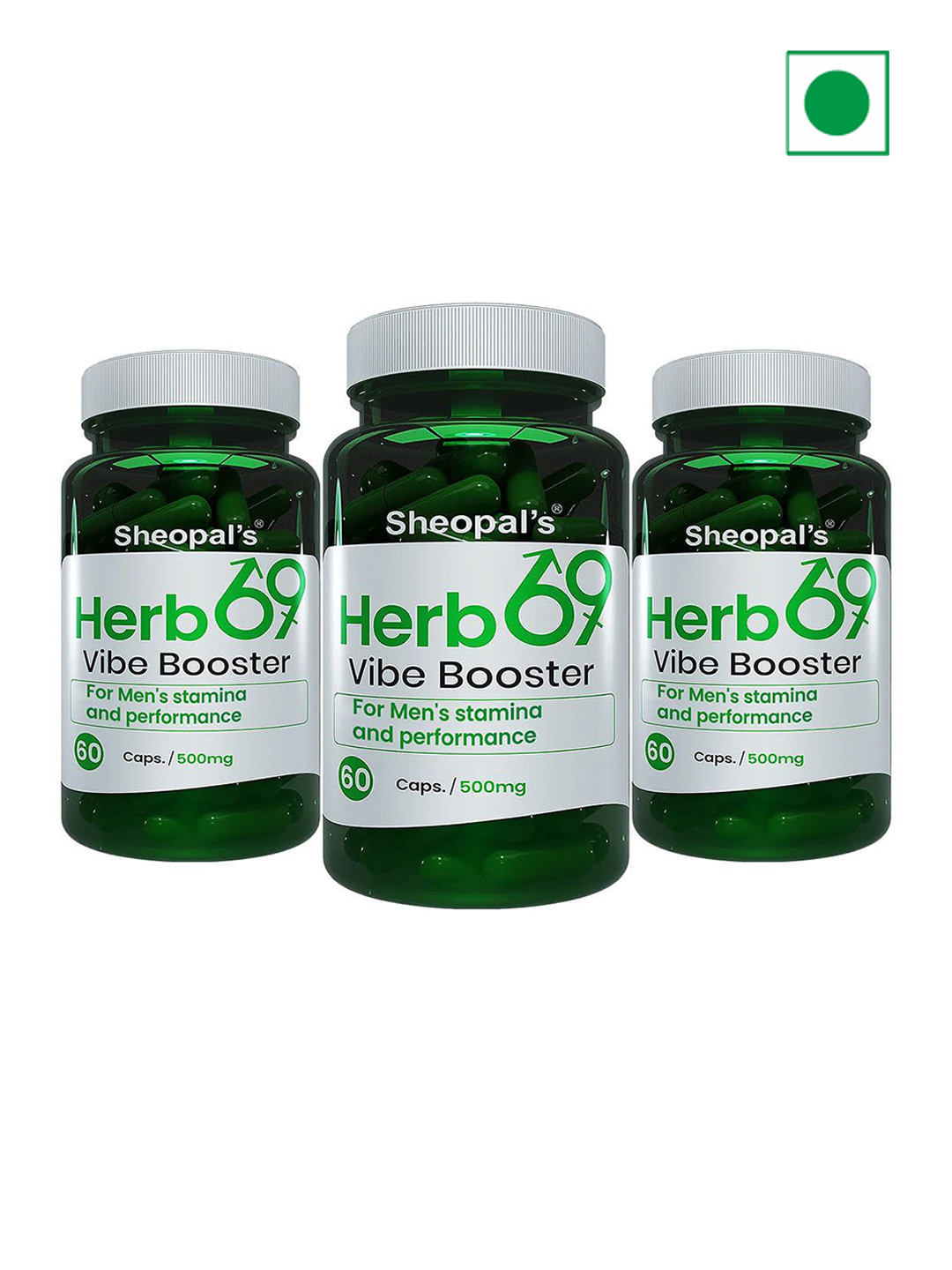 Sheopal's Set Of 3 Herb69 Vibe Booster Capsules - 60 N Each