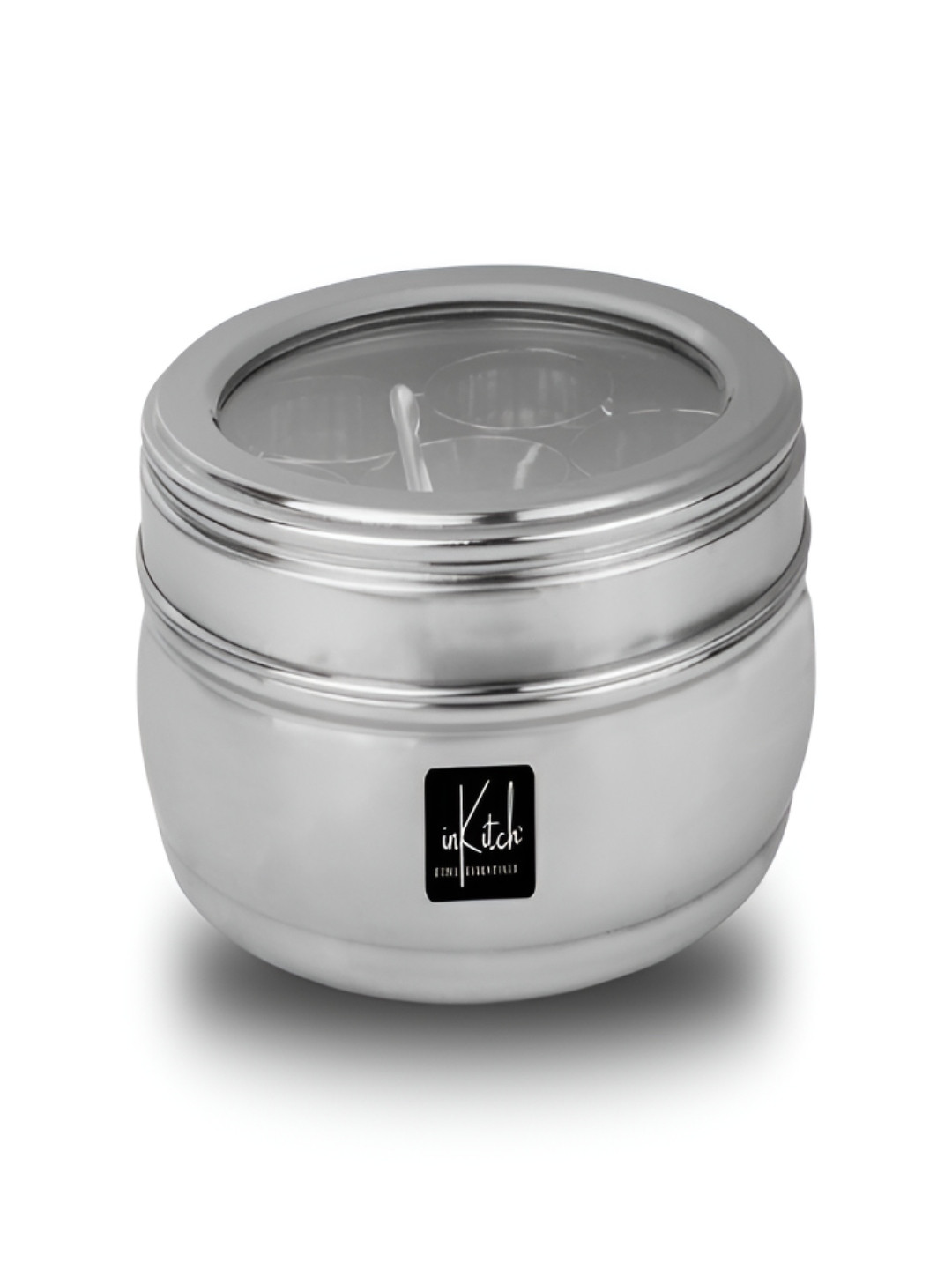 inKitch Silver-Toned Stainless Steel Dishwasher Safe Spice Box 2000ml