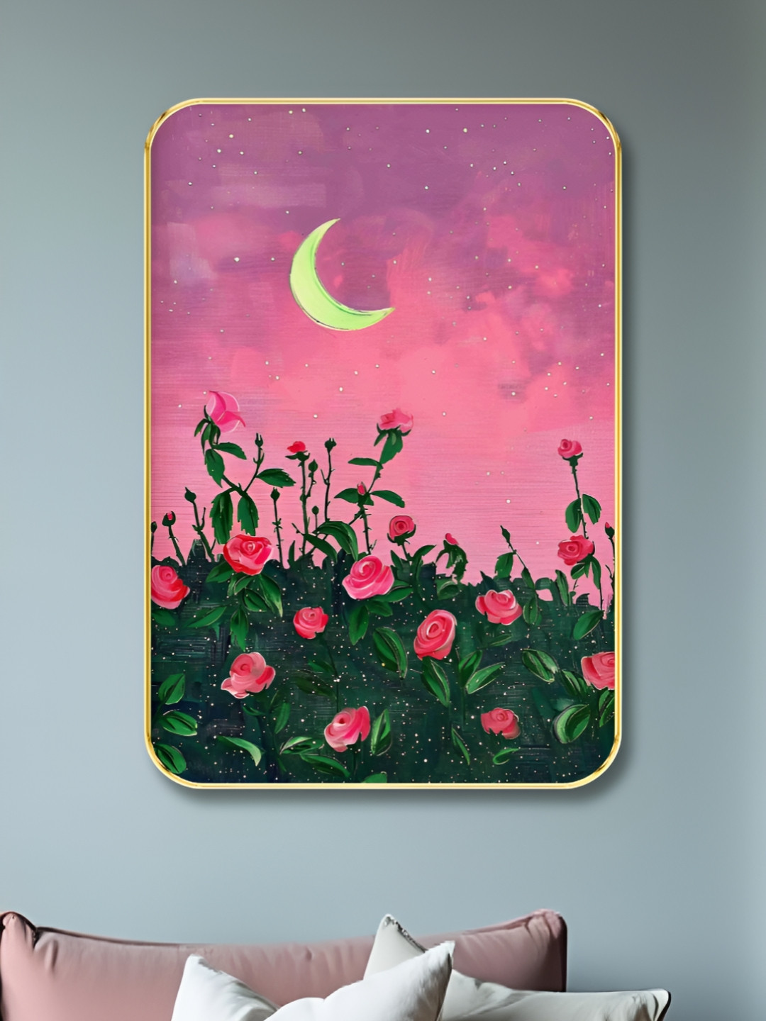 SAF Flower Purple Wood Wall Living Room Rectangle Potrait Paintings Wall Art -24 x 17.99In