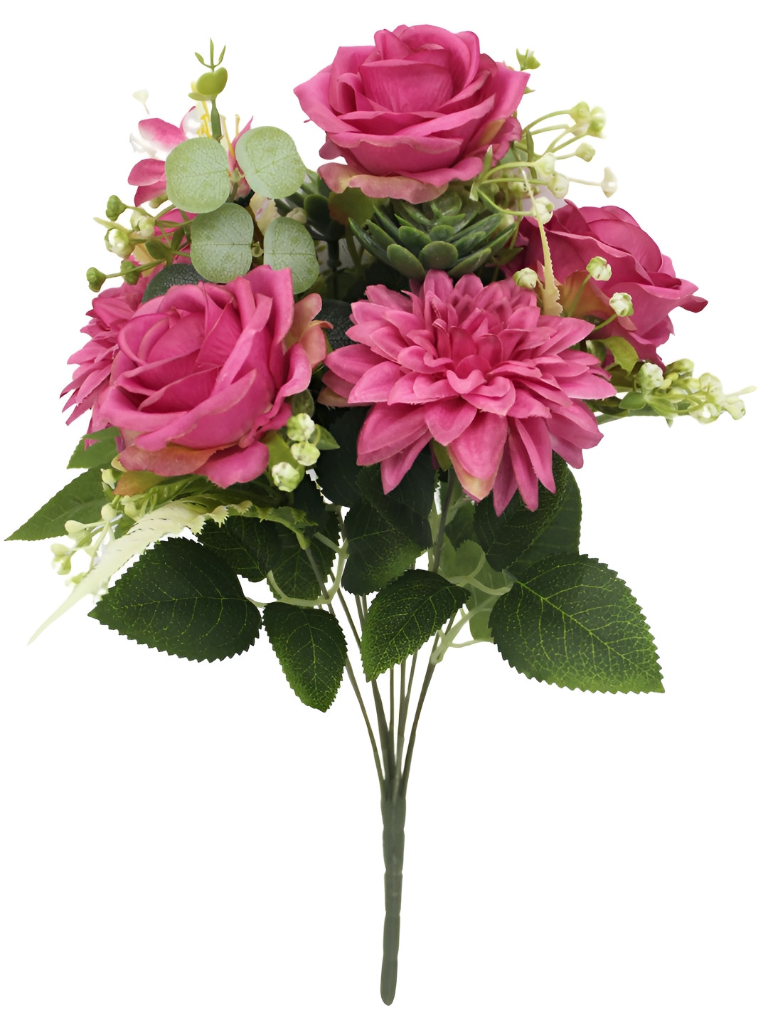 OGI INTERIORS Purple & Green Rose Artificial Flower