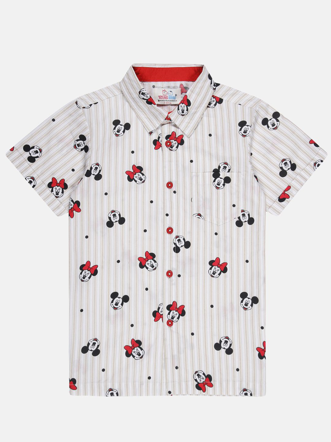 YOUNG BIRDS Boys Mickey Mouse Conversational Printed Casual Shirt