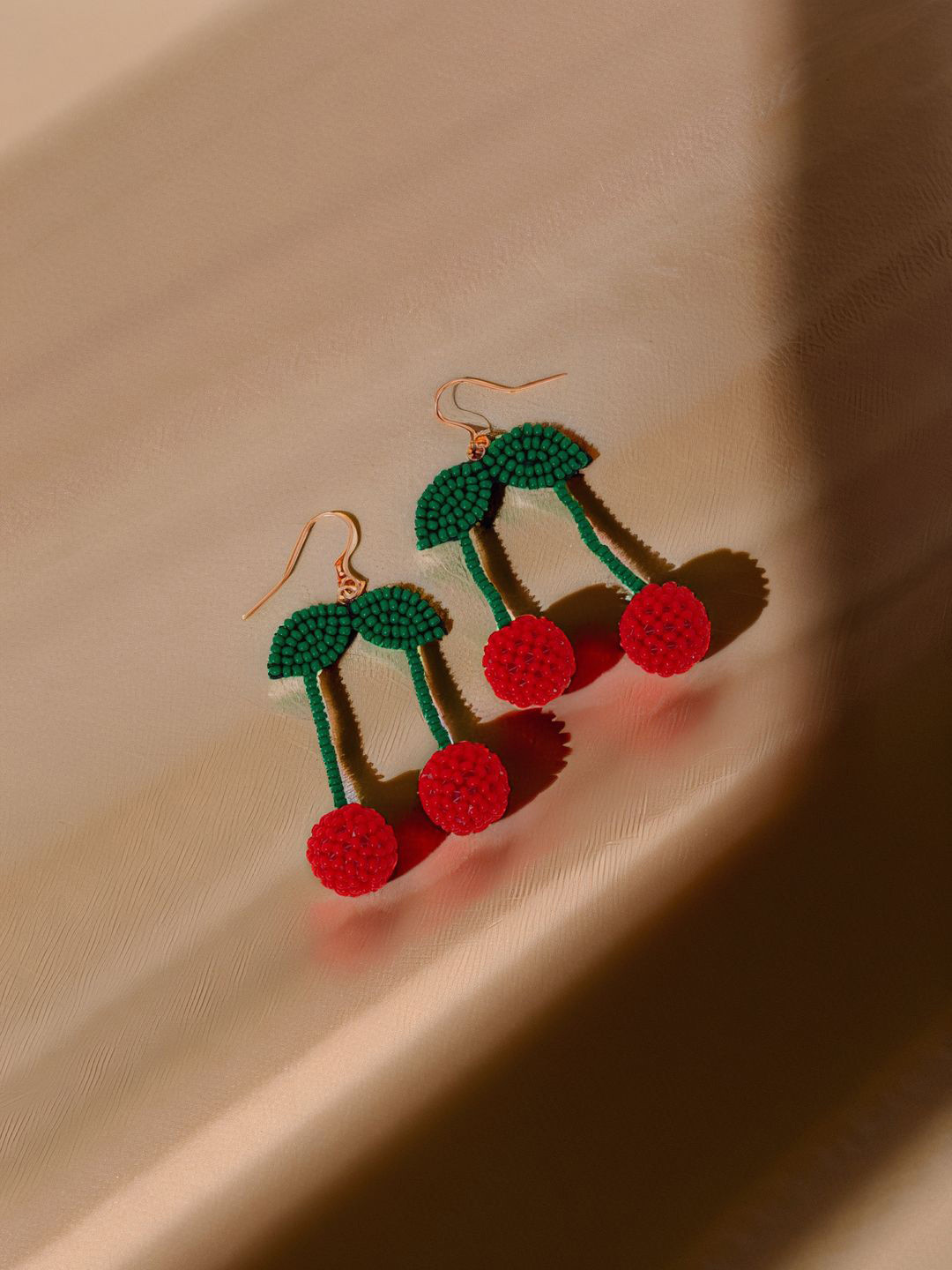 Accessorize Artifiial Beaded Cherry Drop Earrings