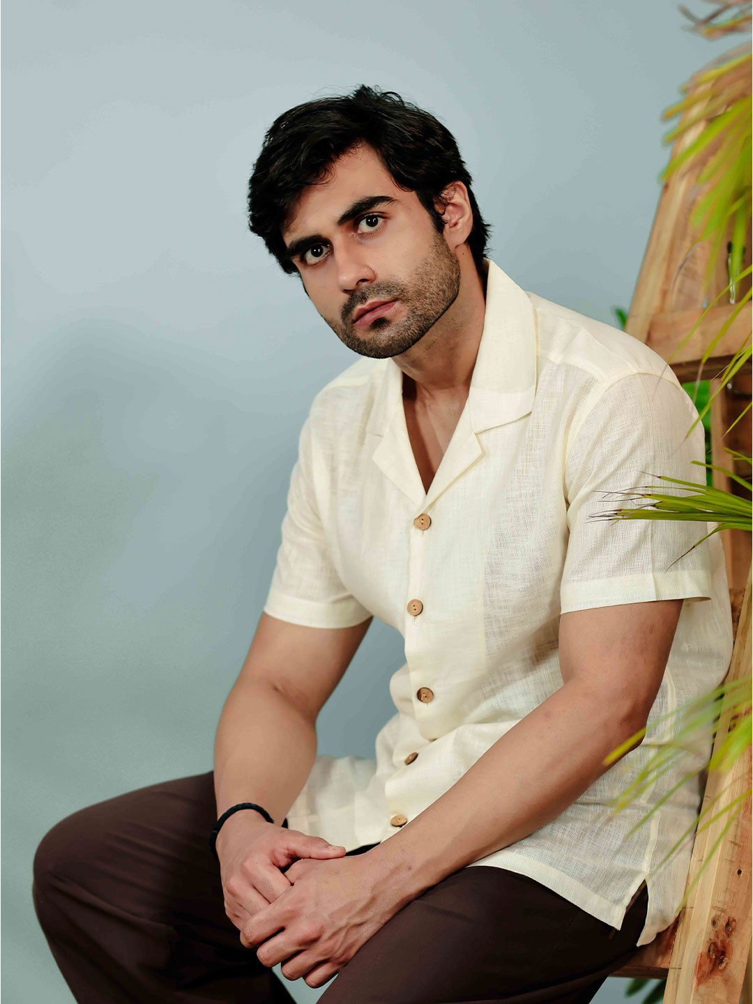 Shortscape Men Standard Fit Cuban Collar Textured Casual Shirt