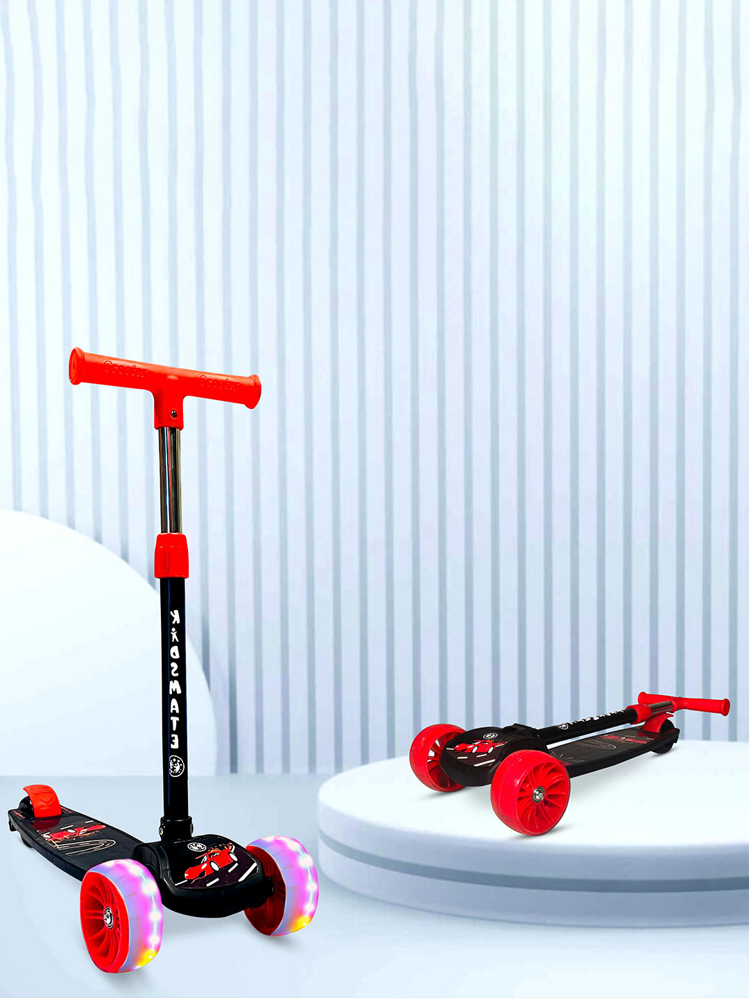 KIDSMATE Kids 3-Wheels With LED Light Adjustable Height