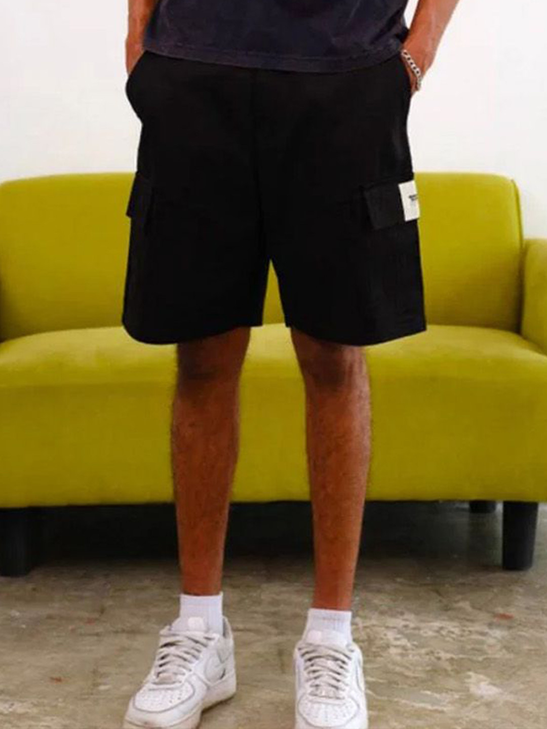 Bonkers Corner Men Black Authentic Utility Shorts
