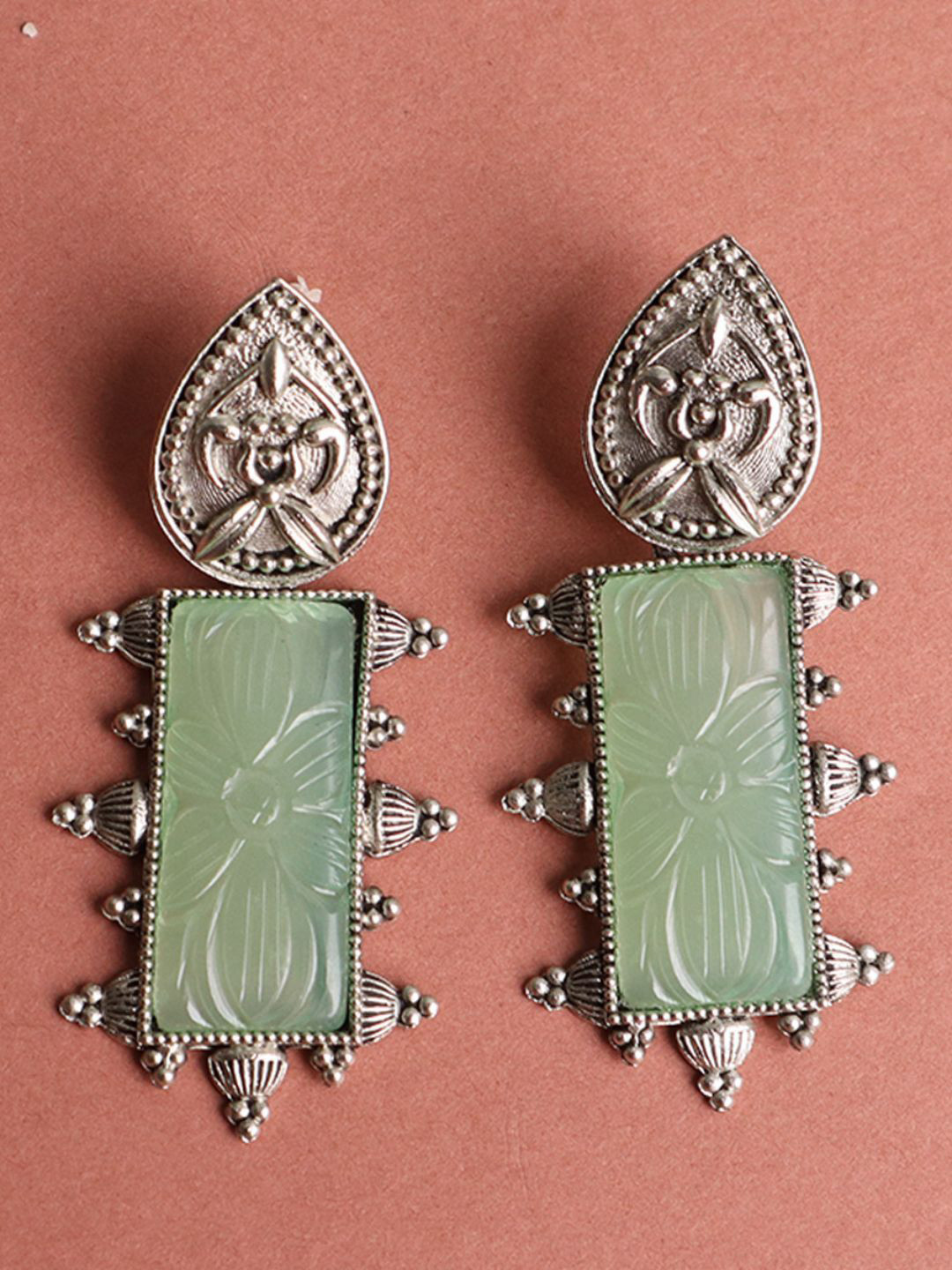 The Advitya Artificial Stones Studded Contemporary Drop Earrings