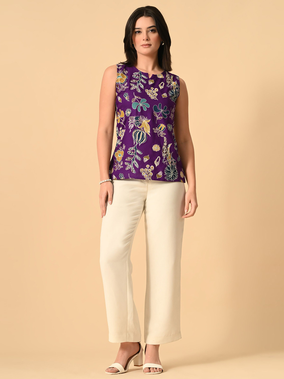 SANTOLIYA Women Floral Print A-line Top